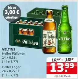 Getränke Quelle Veltins helles pülleken oder helles lager Angebot