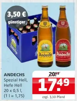 Getränke Quelle Andechs spezial hell, hefe hell Angebot