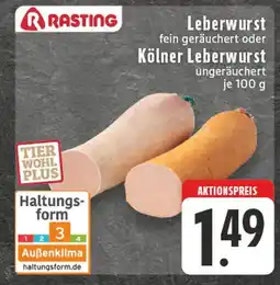 Edeka Rasting leberwurst oder kölner leberwurst Angebot
