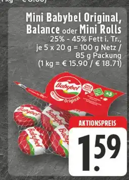 Edeka Babybel mini babybel original, balance oder mini rolls Angebot