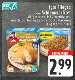 Edeka Iglo filegro oder schlemmerfilet Angebot