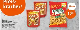 tegut Lorenz erdnusslocken, saltletts pausen cracker oder laugen cracker Angebot