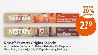 tegut Nescafé farmers origins kapseln Angebot