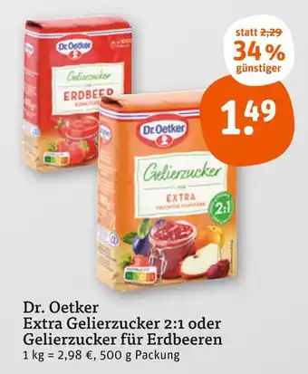tegut Dr. oetker extra gelierzucker 2:1 oder gelierzucker für erdbeeren Angebot