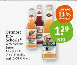 tegut Ostmost bio-schorle Angebot
