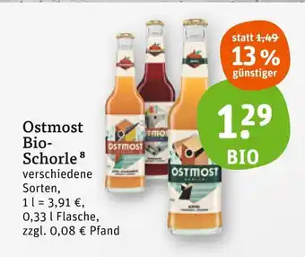 tegut Ostmost bio-schorle Angebot