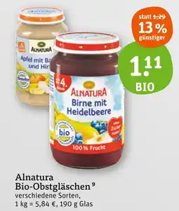 tegut Alnatura apfel mit banane und hirse oder birne mit heidelbeere Angebot