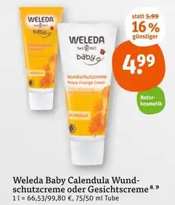 tegut Weleda baby calendula wundschutzcreme oder gesichtscreme Angebot