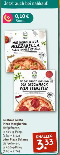 nahkauf Gustavo gusto pizza margherita oder pizza salame Angebot