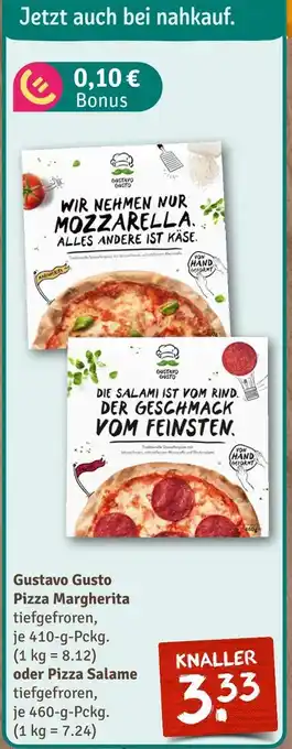 nahkauf Gustavo gusto pizza margherita oder pizza salame Angebot