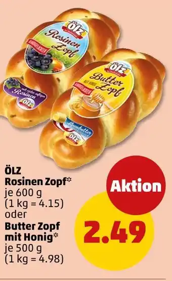 PENNY Ölz rosinen zopf oder butter zopf mit honig Angebot