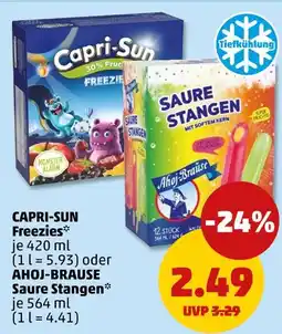 PENNY Capri-sun oder ahoj-brause freezies oder saure stangen Angebot