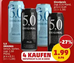 PENNY 5,0 original helles oder pils Angebot