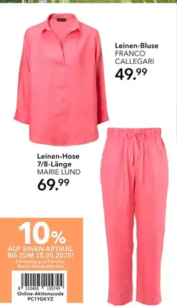 Peek & Cloppenburg Marie lund, franco callegari leinen-hose 7/8-länge oder leinen-bluse Angebot