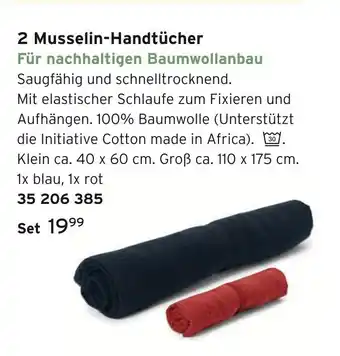 Tchibo 2 musselin-handtücher Angebot