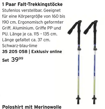 Tchibo 1 paar falt-trekkingstöcke Angebot