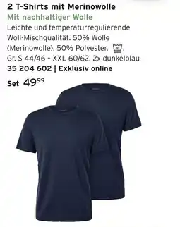 Tchibo 2 t-shirts mit merinowolle Angebot