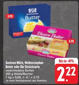 E-Center Sachsen milch, weihenstephan butter oder die streichzarte Angebot