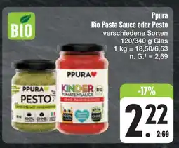 E-Center Ppura bio pasta sauce oder pesto Angebot