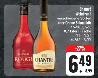 E-Center Chantré weinbrand oder creme sahnelikör Angebot