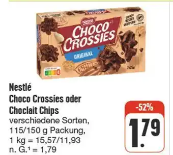 nah & gut Nestlé choco crossies oder choclait chips Angebot