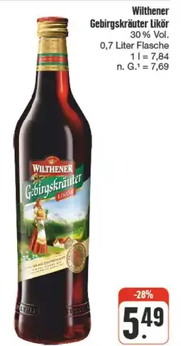 nah & gut Wilthener gebirgskräuter likör Angebot