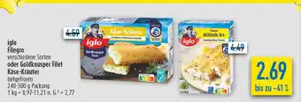 diska Iglo filegro verschiedene sorten oder goldknusper filet käse-kräuter Angebot