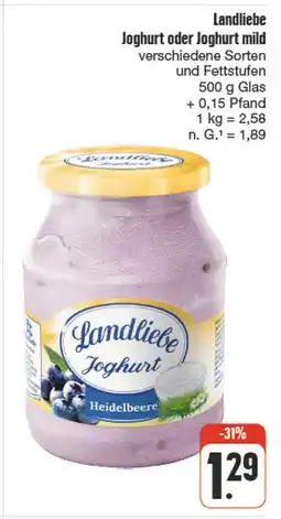 nah & gut Landliebe joghurt oder joghurt mild Angebot