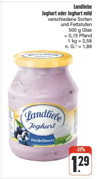 nah & gut Landliebe joghurt oder joghurt mild Angebot
