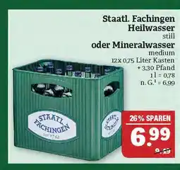 Marktkauf Staatl. fachingen heilwasser oder mineralwasser Angebot