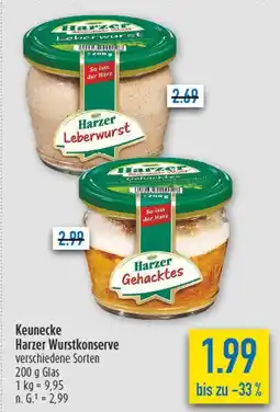 diska Keunecke harzer leberwurst oder harzer gehacktes Angebot
