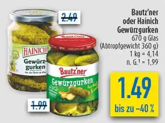 diska Bautz'ner bautz'ner oder hainich gewürzgurken Angebot