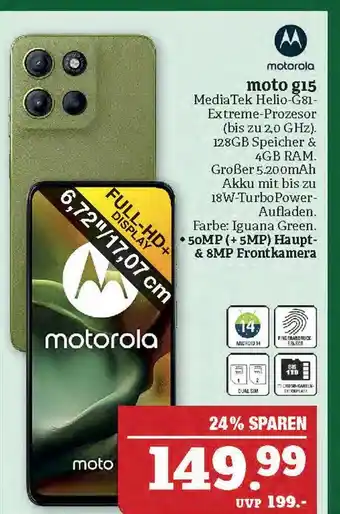 Marktkauf Motorola moto g15 Angebot