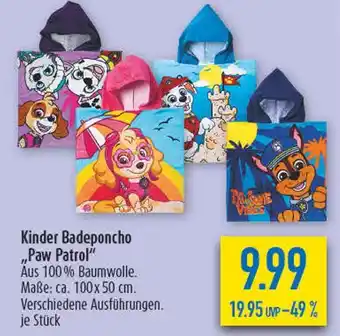 diska Paw patrol kinder badeponcho Angebot