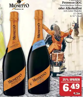 Marktkauf Mionetto prosecco doc oder alkoholfrei Angebot