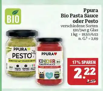 Marktkauf Ppura bio pasta sauce oder pesto Angebot