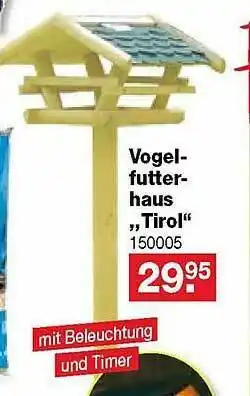 RL-Fundgrube Vogelfutterhaus „tirol“ Angebot