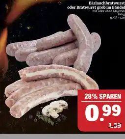 Marktkauf Bärlauchbratwurst oder bratwurst grob im bändel Angebot