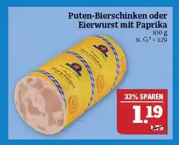 Marktkauf Puten-bierschinken oder eierwurst mit paprika Angebot