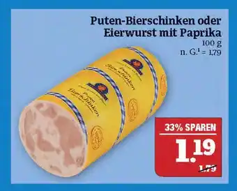 Marktkauf Puten-bierschinken oder eierwurst mit paprika Angebot