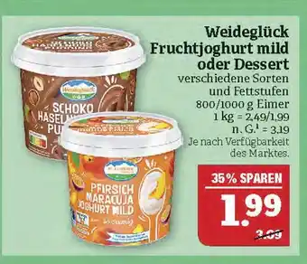 Marktkauf Weideglück fruchtjoghurt mild oder dessert Angebot