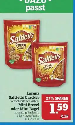 Marktkauf Lorenz saltletts cracker oder mini brezel oder mini bagel Angebot
