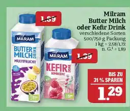 Marktkauf Milram butter milch oder kefir drink Angebot