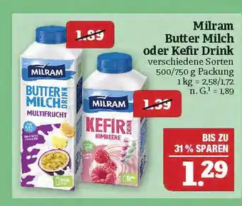 Marktkauf Milram butter milch oder kefir drink Angebot