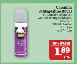 Marktkauf Campina schlagsahne royal Angebot