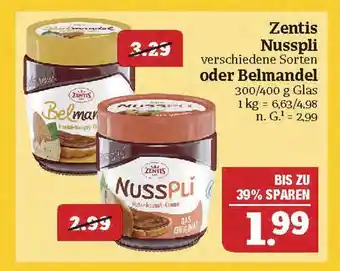 Marktkauf Zentis nusspli verschiedene sorten oder belmandel Angebot