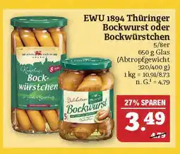 Marktkauf Ewu 1894 thüringer bockwurst oder bockwürstchen Angebot