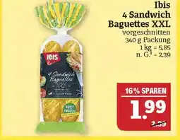 Marktkauf Ibis 4 sandwich baguettes xxl Angebot
