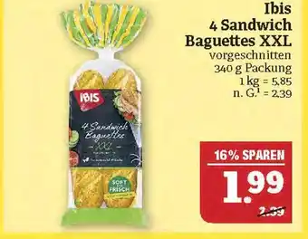 Marktkauf Ibis 4 sandwich baguettes xxl Angebot