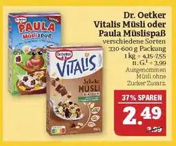 Marktkauf Dr. oetker vitalis müsli oder paula müslispaß Angebot